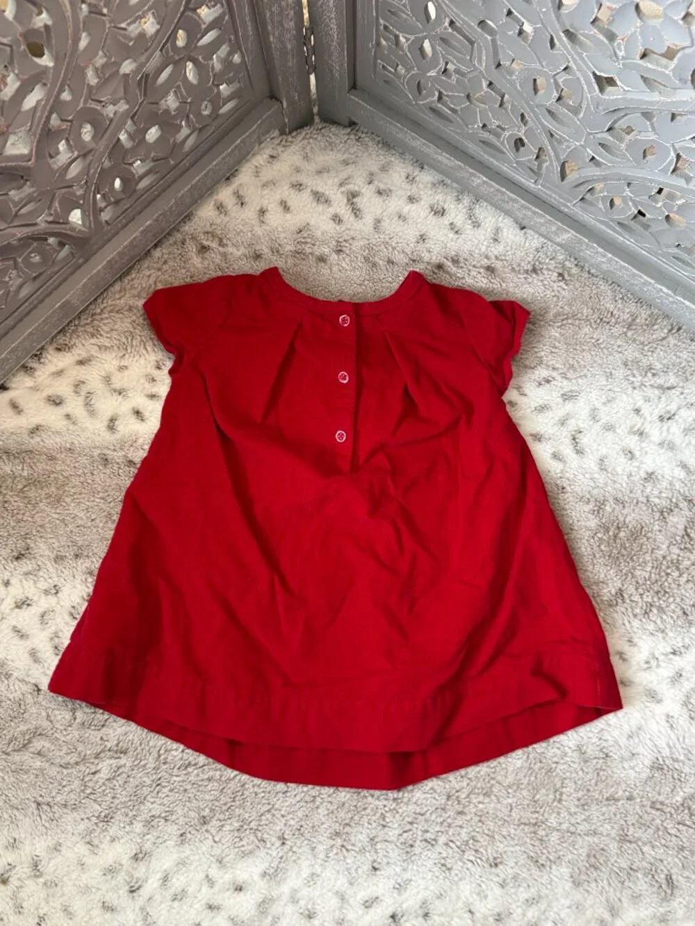 Baby GAP red corduroy dress girls 12-18 months formal glam holiday party winter